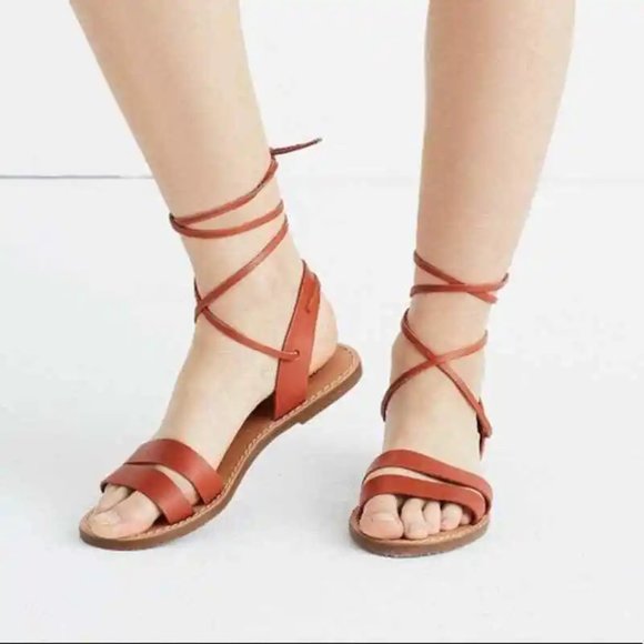 Madewell Boardwalk Ankle Tie Sandal in Black (lightly worn) - Picture 4 of 11